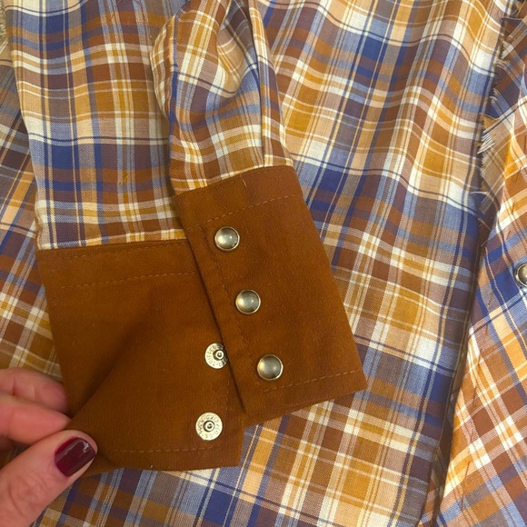 Vintage 70’s Western Shirt with Pearl Snaps Large NWT 🤠 ⛰️ - Picture 9 of 13